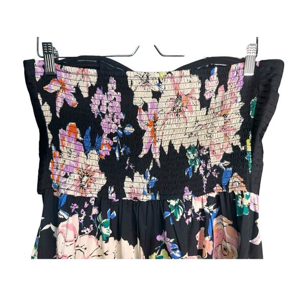 Band Of Gypsies Womens Size Large Sapphire Trendz Black Floral Halter Jumpsuit - Picture 8 of 11